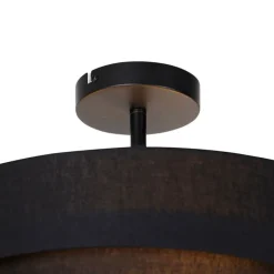 Moderne Deckenleuchte schwarz 45 cm 3-flammig - Drum Trio