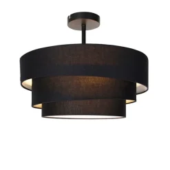 Moderne Deckenleuchte schwarz 45 cm 3-flammig - Drum Trio