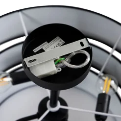 Moderne Deckenleuchte schwarz 45 cm 3-flammig - Drum Trio