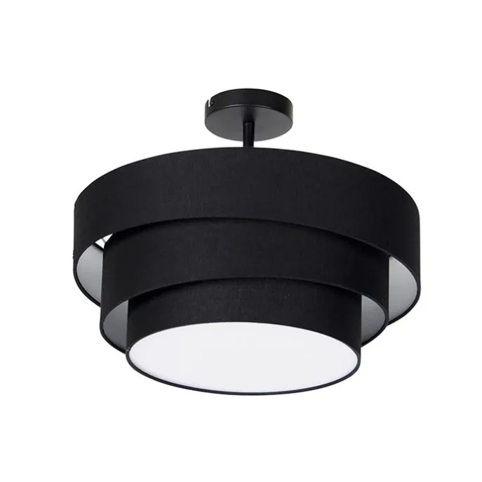 Moderne Deckenleuchte schwarz 45 cm 3-flammig - Drum Trio
