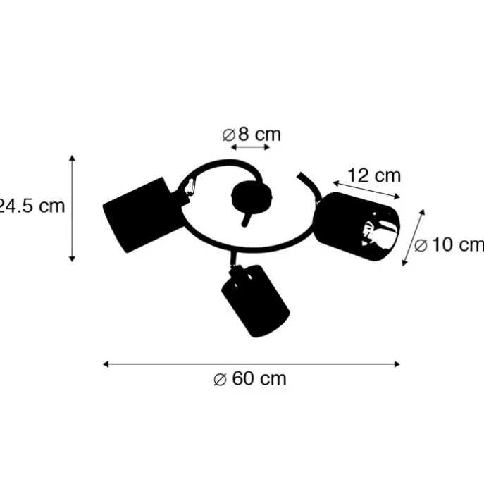 Moderne Deckenleuchte schwarz - Lofty