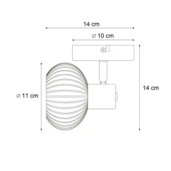 Moderne Deckenleuchte schwarz mit rundem Rauchglas - Teddy