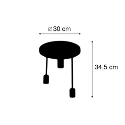 Moderne Deckenleuchte schwarz 3-flammig - Facil