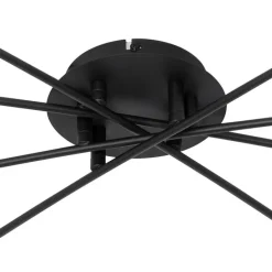 Moderne Deckenleuchte schwarz mit goldenen 8 Lichtern - Athens Wire