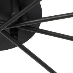 Moderne Deckenleuchte schwarz mit goldenen 8 Lichtern - Athens Wire