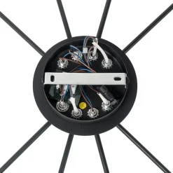 Moderne Deckenleuchte schwarz mit goldenen 8 Lichtern - Athens Wire