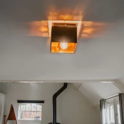 Moderne Deckenleuchte schwarz mit Gold - VT 1