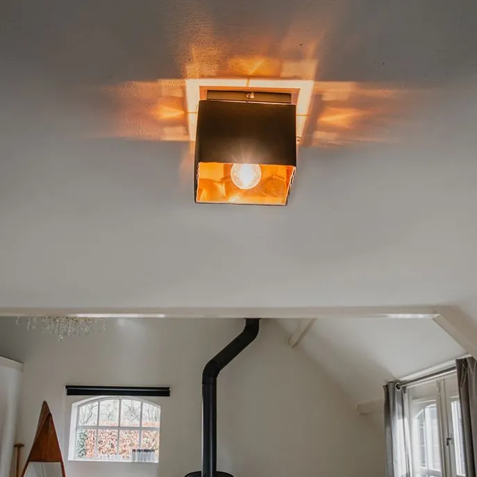 Moderne Deckenleuchte schwarz mit Gold - VT 1