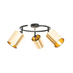 Moderne Deckenleuchte schwarz mit goldenem 3-Licht - Lofty