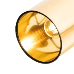 Moderne Deckenleuchte schwarz mit goldenem 3-Licht - Lofty