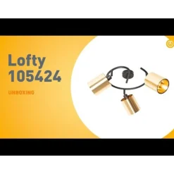 Moderne Deckenleuchte schwarz mit goldenem 3-Licht - Lofty