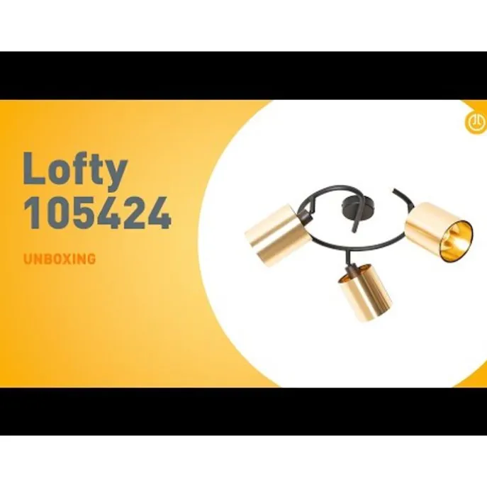Moderne Deckenleuchte schwarz mit goldenem 3-Licht - Lofty