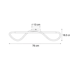 Moderne Deckenleuchte Schwarz inkl. LED 3-Stufen Dimmbar - Keri