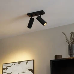 Moderne Deckenleuchte Schwarz inkl. LED Dimmbar 2-flammig - Tate