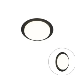 Moderne Deckenleuchte schwarz rund inkl. LED IP44 - Lys