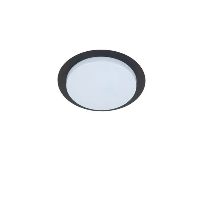 Moderne Deckenleuchte schwarz rund inkl. LED IP44 - Lys