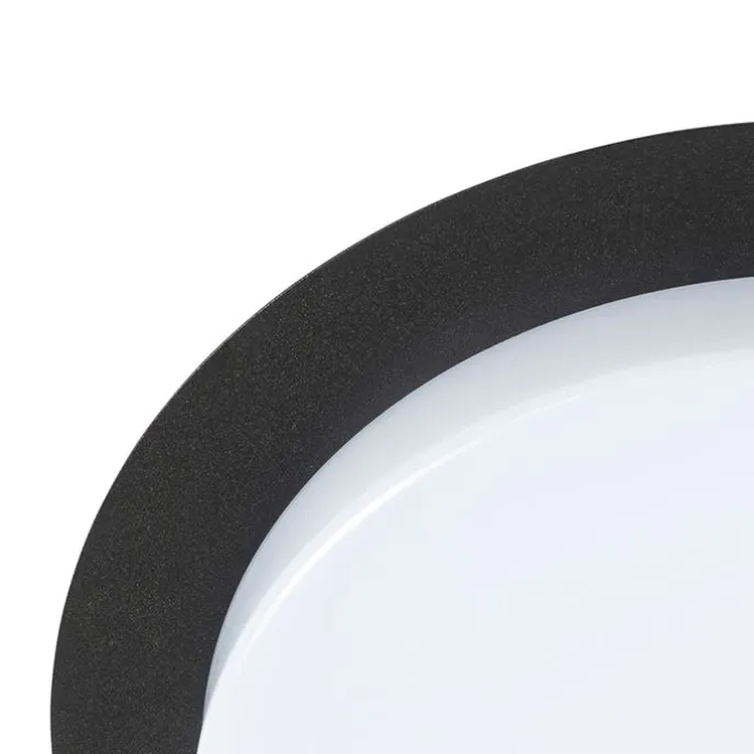 Moderne Deckenleuchte schwarz rund inkl. LED IP44 - Lys