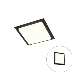 Moderne Deckenleuchte schwarzes Quadrat inkl. LED IP44 - Lys