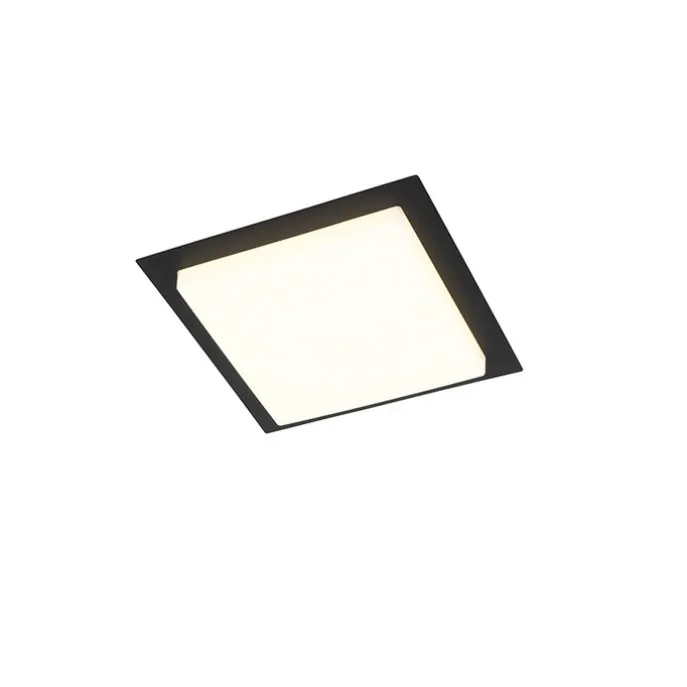 Moderne Deckenleuchte schwarzes Quadrat inkl. LED IP44 - Lys