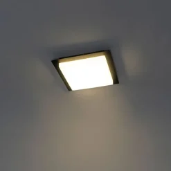 Moderne Deckenleuchte schwarzes Quadrat inkl. LED IP44 - Lys