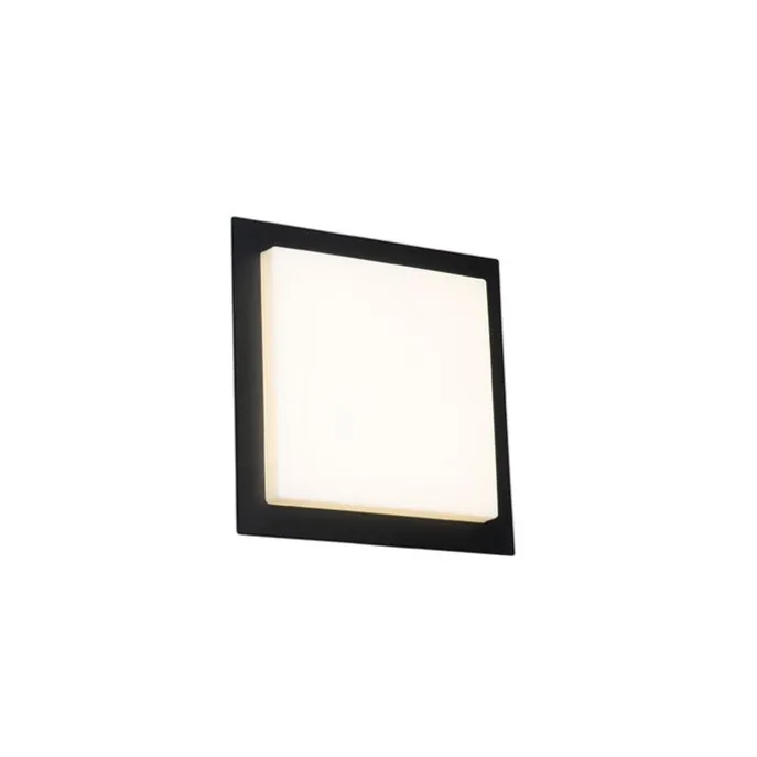 Moderne Deckenleuchte schwarzes Quadrat inkl. LED IP44 - Lys