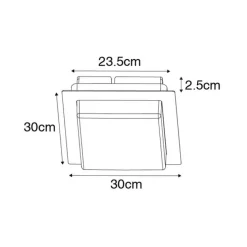 Moderne Deckenleuchte schwarzes Quadrat inkl. LED IP44 - Lys
