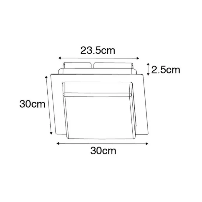 Moderne Deckenleuchte schwarzes Quadrat inkl. LED IP44 - Lys