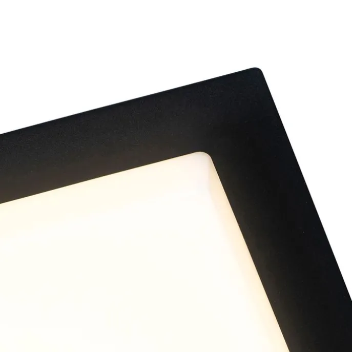 Moderne Deckenleuchte schwarzes Quadrat inkl. LED IP44 - Lys