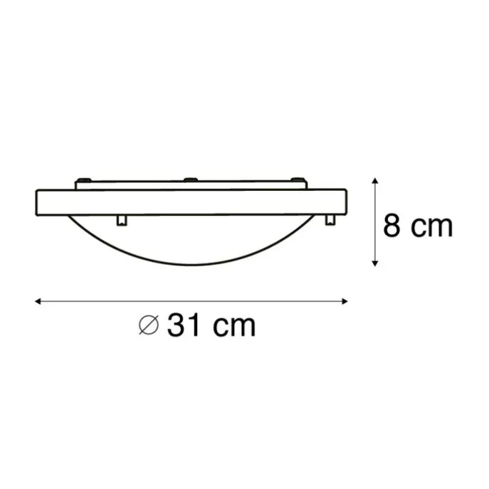 Moderne Deckenleuchte schwarz IP44 - Yuma 31