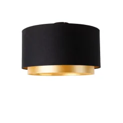 Moderne Deckenleuchte schwarz mit goldenem 47 cm Duo-Schirm - Combi