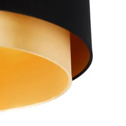 Moderne Deckenleuchte schwarz mit goldenem 47 cm Duo-Schirm - Combi