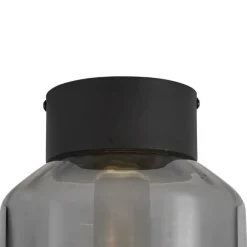 Moderne Deckenleuchte schwarz mit Rauchglas - Stiklo