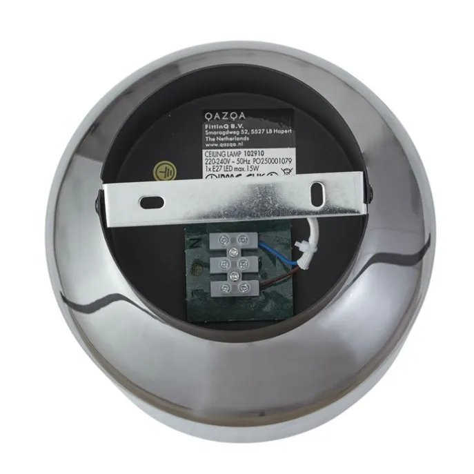 Moderne Deckenleuchte schwarz mit Rauchglas - Stiklo