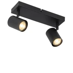 Moderne Deckenleuchte schwarz 2-flammig Verstellbar Rechteckig - Jeana