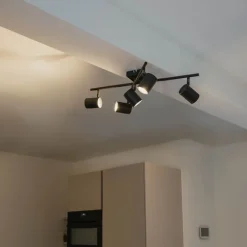 Moderne Deckenleuchte schwarz 5-flammig verstellbar quadratisch - Jeana