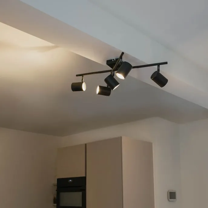 Moderne Deckenleuchte schwarz 5-flammig verstellbar quadratisch - Jeana