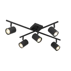 Moderne Deckenleuchte schwarz 5-flammig verstellbar quadratisch - Jeana