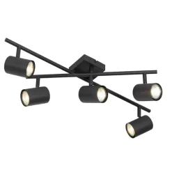 Moderne Deckenleuchte schwarz 5-flammig verstellbar quadratisch - Jeana