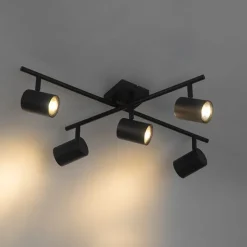 Moderne Deckenleuchte schwarz 5-flammig verstellbar quadratisch - Jeana