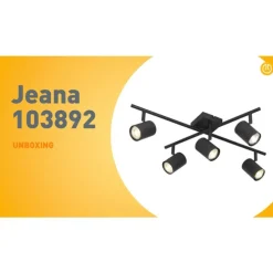 Moderne Deckenleuchte schwarz 5-flammig verstellbar quadratisch - Jeana