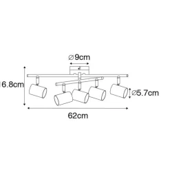 Moderne Deckenleuchte schwarz 5-flammig verstellbar quadratisch - Jeana