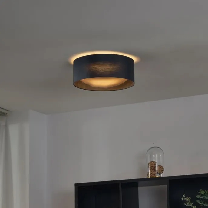 Moderne Deckenleuchte Schwarz Transparent 40cm inkl. LED 3-Stufen Dimmbar - Sue