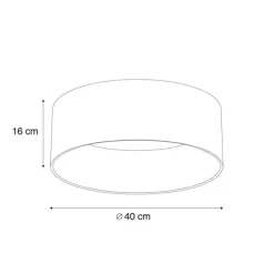 Moderne Deckenleuchte Schwarz Transparent 40cm inkl. LED 3-Stufen Dimmbar - Sue