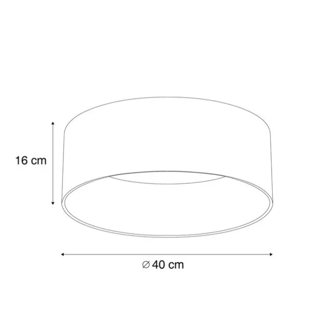 Moderne Deckenleuchte Schwarz Transparent 40cm inkl. LED 3-Stufen Dimmbar - Sue