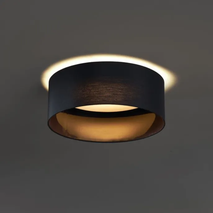 Moderne Deckenleuchte Schwarz Transparent 40cm inkl. LED 3-Stufen Dimmbar - Sue