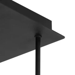 Moderne Deckenleuchte schwarz 9-Licht mit Rauchglas - Athen