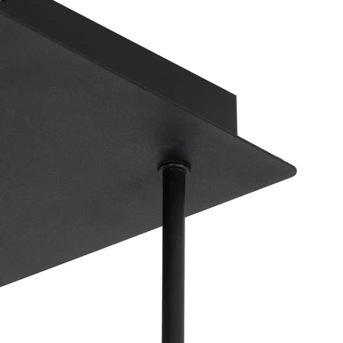 Moderne Deckenleuchte schwarz 9-Licht mit Rauchglas - Athen