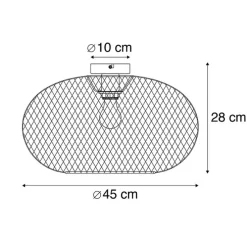 Moderne Deckenleuchte schwarz 45 cm - Mesh Ball