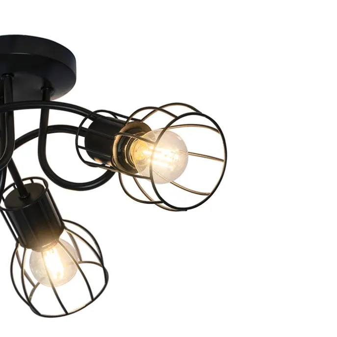 Moderne Deckenleuchte schwarz 40 cm rund 3-Licht - Botu