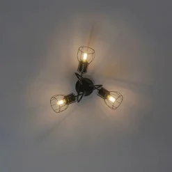 Moderne Deckenleuchte schwarz 40 cm rund 3-Licht - Botu